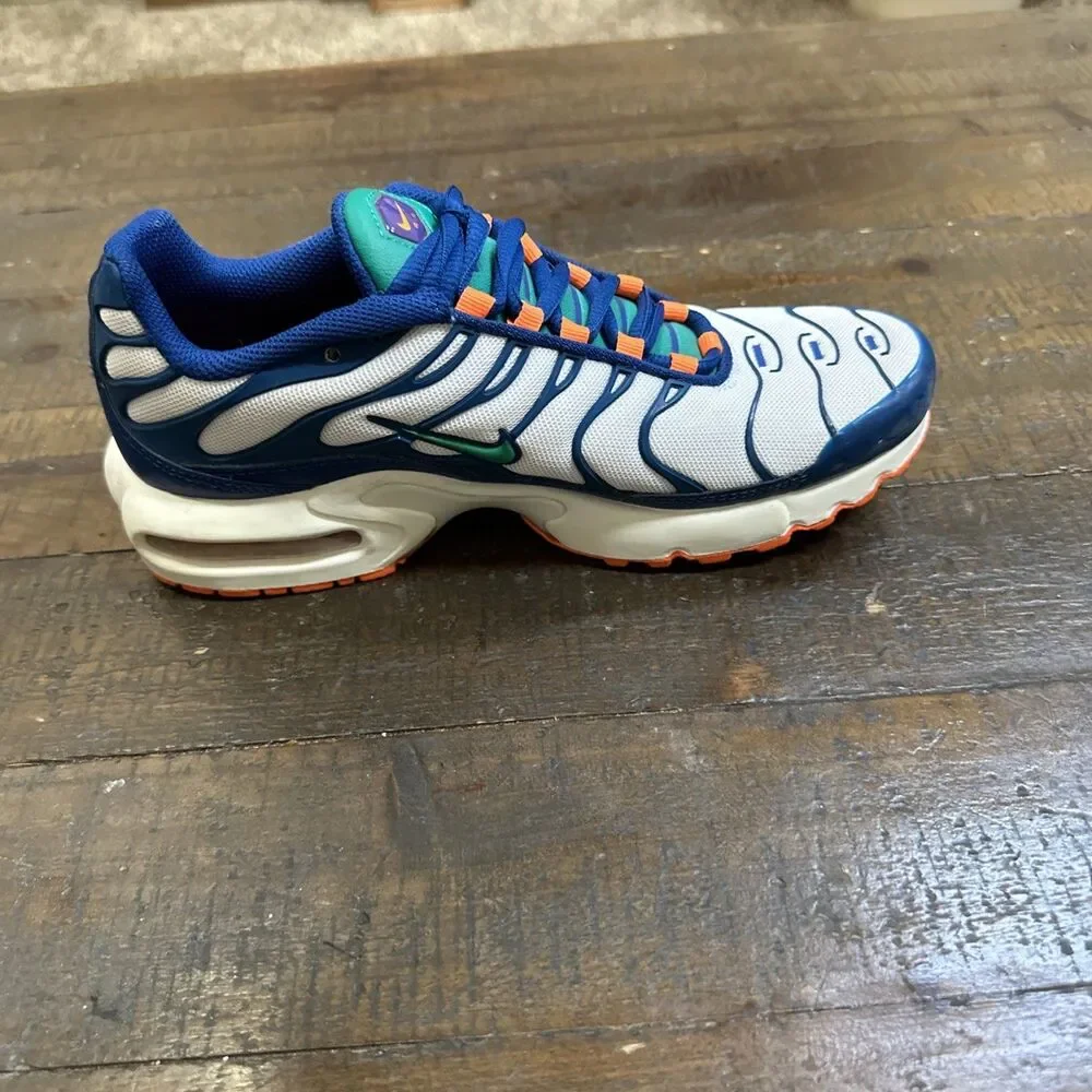 Nike Air Max Plus TN Tuned Air Youth 5.5Y Blue White Orange Sneakers